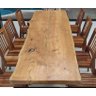 Conjunto Mesa de Tronco Borda Orgânica com Pés de Ferro e Cadeiras Rústicas 10 Lugares - 2