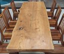Ver imagem 2 de Conjunto Mesa de Tronco Borda Orgânica com Pés de Ferro e Cadeiras Rústicas 10 Lugares