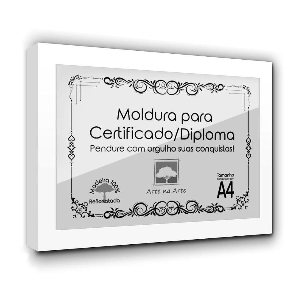 Kit 10 Certificados/Diplomas A4 Com Tela De Acetato E Mdf Titulo Moldura Branca - 10