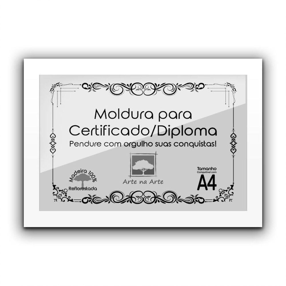 Kit 10 Certificados/Diplomas A4 Com Tela De Acetato E Mdf Titulo Moldura Branca - 11