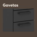 Ver imagem 3 de Balcão de Aço Tampo 3 Portas 2 Gavetas Linha Estilo Bertolini Grafite