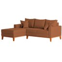 Ver imagem 3 de Sofá 3 Lugares Beny com Chaise Esquerdo Linho Terracota