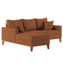 Ver imagem 4 de Sofá 3 Lugares Beny com Chaise Esquerdo Linho Terracota