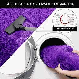 Tapete Saturs Shaggy Pelo Alto Roxo - 140 x 200 cm Tapete para Sala e Quartos - 2