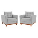 Ver imagem 2 de Kit 2 Poltronas Luxo Sala de Estar Bouclé Samuel