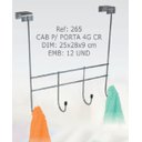 Ver imagem 4 de Cabide Cabideiro Suporte Toalha para Porta 4 Ganchos Cromo