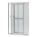 Ver imagem 1 de Porta Balcao 3 Folhas Aluminio Brilhante 2,10x1,50 C/ Fechadura