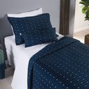 Ver imagem 2 de Kit Cobre Leito Solteiro Bordado Urbany Hipercal 400 Fios Azul Marinho