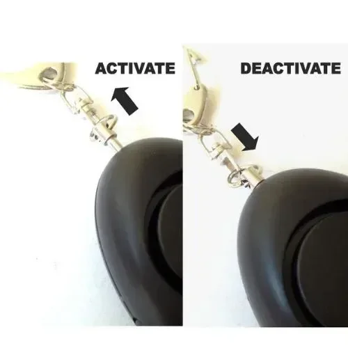 Alarme Apito Emergencia Pessoal Chaveiro de Segurança com Lanterna Branco Azul - 2