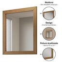 Ver imagem 3 de Espelho com Moldura Madeira Macica Taeda 90x78 Cm 2816 Freijo Festra
