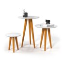 Ver imagem 1 de Conjunto 3 Mesas 4203 Branco Pés em Madeira - Ofertamo