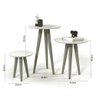 Conjunto 3 Mesas 4203 Branco Pés em Madeira - Ofertamo - 3