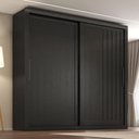 Ver imagem 4 de Guarda Roupa Casal Trianon Preto Tx 2 Portas com Armário Multiuso Max Plus 2 Portas Cinamomo Preto