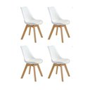 Ver imagem 4 de Conjunto Mesa Leda Branca 80 Cm + 4 Cadeiras Leda Brancas