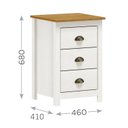 Ver imagem 3 de Mesa de Cabeceira Madeira Maciça Mesinha Apoio 3 Gaveta Boho:branco