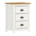 Ver imagem 5 de Mesa de Cabeceira Madeira Maciça Mesinha Apoio 3 Gaveta Boho:branco