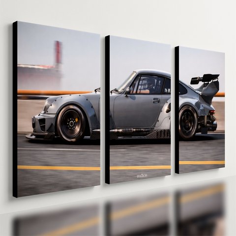 Kit 3 Quadro Decorativo Carro Esportivo 911 Gt3 Gts Hypercar Moderno Qualidade Premium 40x28cm