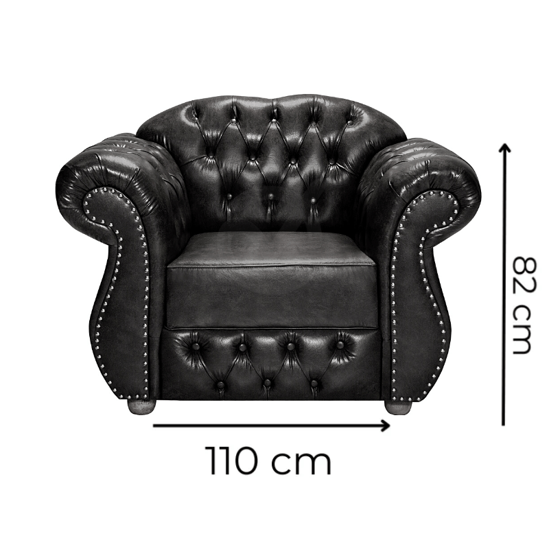 Poltrona Chesterfield Merlô Via Encanto Veludo Cinza Claro - 3