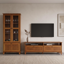 Ver imagem 2 de Conjunto Sala Cristaleira Lux 3 Portas + Rack TV Lux 2 Portas Ipê