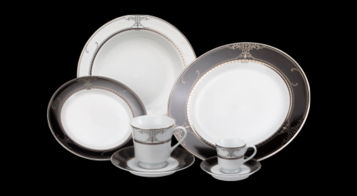 Aparelho de Jantar e Chá Porcelana Schmidt 30 peças - Dec. Royal - 1