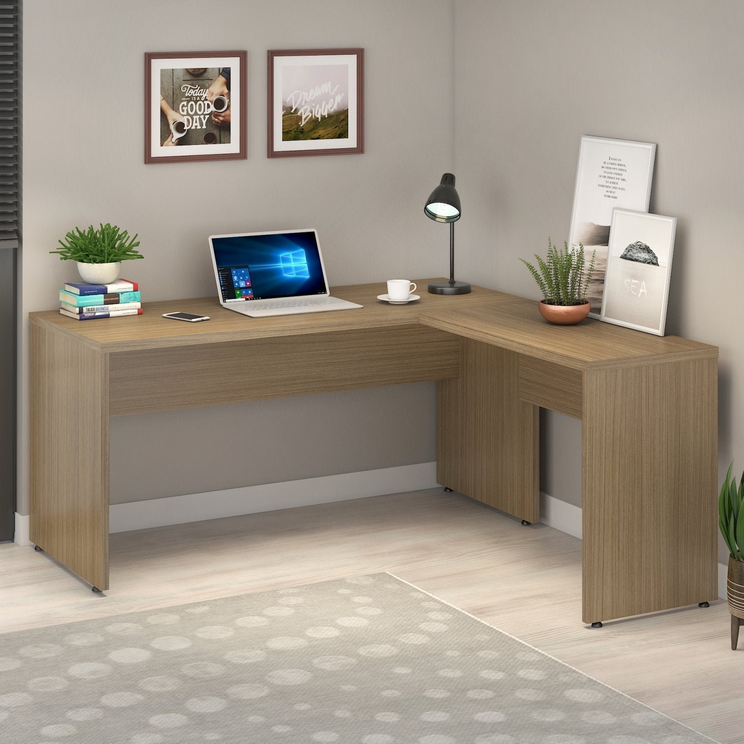 Mesa para Escritório em L 150x150cm Web30 Espresso Móveis - 1