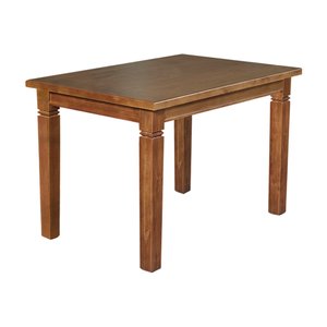 Mesa de Jantar Retangular 120x80cm Rústica Aurora Madeira Maciça - Castanho