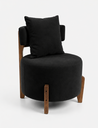 Ver imagem 1 de Poltrona Organica Decorativa Redonda com Almofada Pés Thor Madeira Maciça Premium Suede Preto