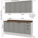 Ver imagem 4 de Cozinha Modulada 4 Peças com 2 Aéreos e 2 Balcões 100% MDF Portas Americanas Provençal Iluminata Cinza/Branco/Fendi/Ébano