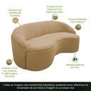 Ver imagem 4 de Sofá Curvo Montserrat 230cm 04 Lugares Bouclé Camel - Nexta Casa
