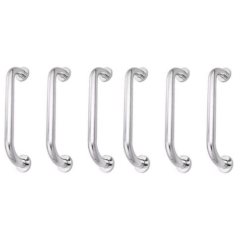 Alça de Apoio Inox 30cm Barra Kit 6 Unidades Acessibilidade Corrimao Suporte