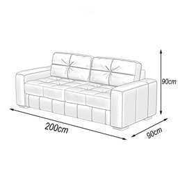 Sofá Decorativo Sala de Estar 2 Lugares City 200cm Couro Conhaque - Mozzelar - 4