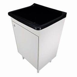 Balcão 1 Porta para Lavanderia 53cm + Tanque 34 Litros Astra Cor:tanque Preto - 1