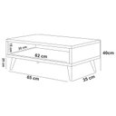 Ver imagem 3 de Mesa De Centro Sala de Estar Rack Madeirado e Preto - Com Nicho porta Revistas - 65cm