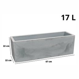 Vaso Floreira Jardineira Flat Polietileno 67x22x22cm Japi - Aço Corten - 3