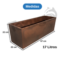 Ver imagem 2 de Vaso Floreira Jardineira Flat Polietileno 67x22x22cm Japi - Aço Corten