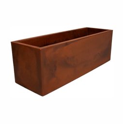 Vaso Floreira Jardineira Flat Polietileno 67x22x22cm Japi - Aço Corten - 1