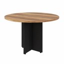 Ver imagem 3 de Mesa de Reunião Redonda 1,20m Pés Painel Nogal Pr F5 Office Cor:nogal com Preto