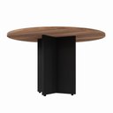 Ver imagem 4 de Mesa de Reunião Redonda 1,20m Pés Painel Nogal Pr F5 Office Cor:nogal com Preto