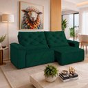 Ver imagem 1 de Sofá com Chaise Sirius 2 Lugares Retrátil e Reclinável 290cm Verde