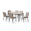 Ver imagem 2 de Conjunto Sala de Jantar Mesa Iza New Tampo MDF/Vidro 6 Cadeiras Natani New Bege/Black/Off White
