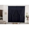 cortina sala voal liso preto com forro preto 3,00x2,20 - 1