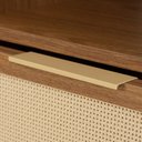 Ver imagem 5 de Mesa de Cabeceira Square 1 Gaveta 1 Nicho 43 cm X 40 cm Louro Freijó Telinha Rattan