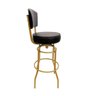 Banqueta Alta Bar Giratória com Encosto Cor Dourado Fosco Assento Preto Poltronas do Sul 618 - 4