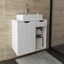 Ver imagem 3 de Balcão Gabinete para Banheiro Suspenso 60cm com 1 Gaveta e 1 Porta Bn3605 Branco - Tecno