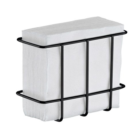 Porta Guardanapo de Mesa Aço Cromado Preto Utimil Organizador Restaurante Lancheria