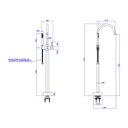 Ver imagem 5 de Misturador Monocomando Piso Banheira Cromado You