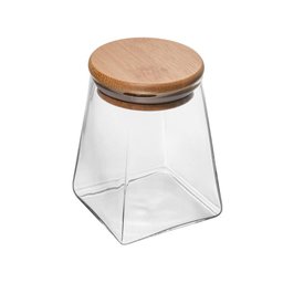 Porta Mantimento de Vidro com Tampa de Bambu 350ml - 1