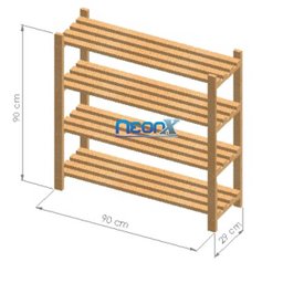Estante Modular 4 Prateleiras Madeira 90x90x29 Cm Neonx sem Pintura - 2
