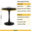 Ver imagem 7 de Conjunto Mesa de Jantar Redonda Majestic 70cm Preta com 4 Cadeiras Estofadas Marcela - Marrom