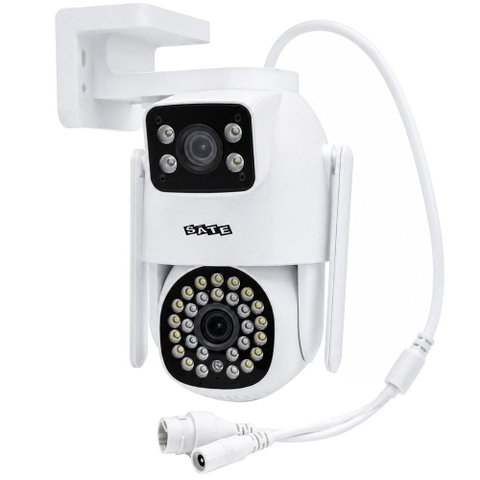 Câmera de Segurança Ip Satellite a-CAM8009D Dual Outdoor Wi-Fi 6MP Visão Noturna Ptz Prova D'Água Br